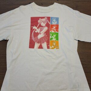 White Sailor Moon Graphic Long Sleeve T-Shirt